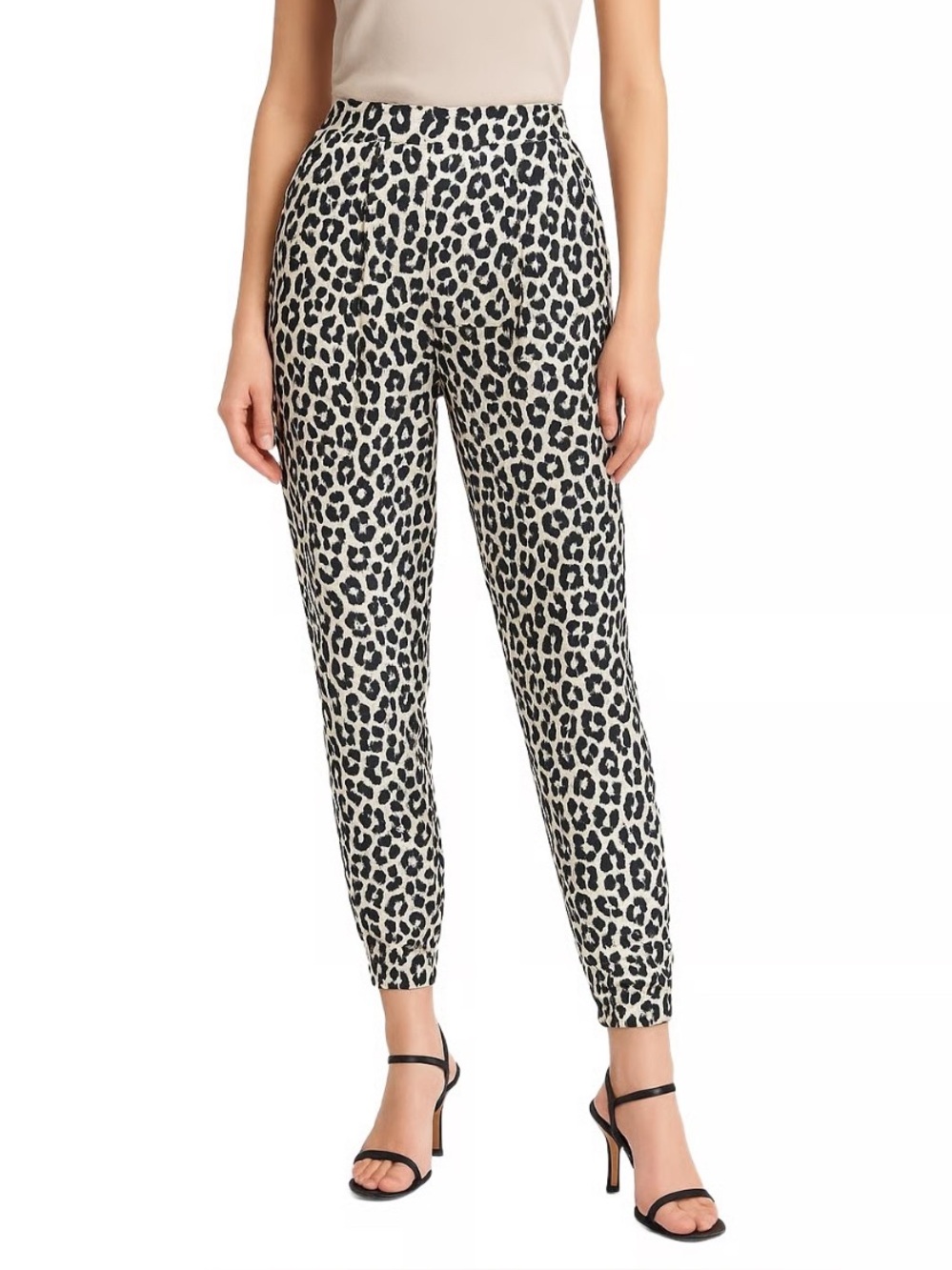 Phillip Lim Black & White Leopard Print Casual Pants